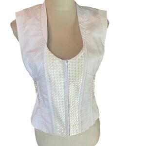 Vintage BEBE White Avante Garde Corset Vest Top | Grunge | Whimsygoth